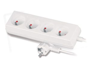 Przedłużacz 4-gniazda z/u 10A 5m /OMY 3x1/ biały PS-470