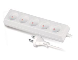 Przedłużacz 5-gniazd b/u 10A 3m /OMY 2x1/ biały PS-560