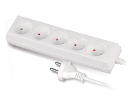 Przedłużacz 5-gniazd b/u 10A 3m /OMY 2x1/ biały PS-560