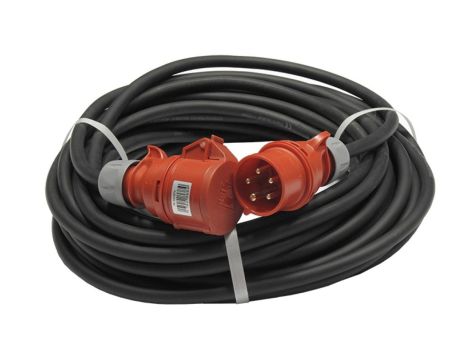 Przedłużacz budowlany siłowy elCORD CEE 16A 400V IP44 30m H07RN-F 5G1,5 z wtyczką i gniazdem CEE 16A-5P IP44 30255300