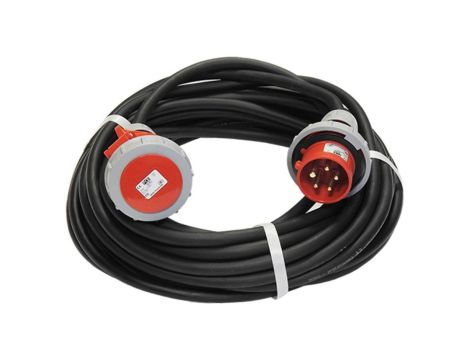 Przedłużacz budowlany siłowy elCORD CEE 16A 400V IP67 30m H07RN-F 5G2,5 z wtyczką i gniazdem CEE 16A-5P IP67 30266300