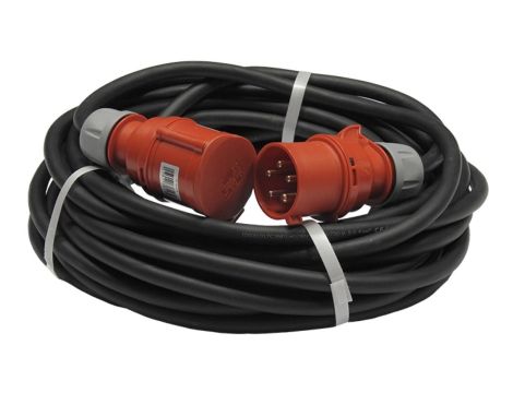 Przedłużacz budowlany siłowy elCORD CEE 32A 400V IP44 30m H07RN-F 5G4 z wtyczką i gniazdem CEE 32A-5P IP44 30355300