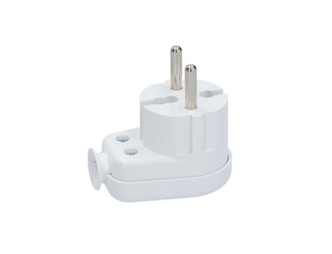 Wtyczka kątowa b/u 16A 2P 250V biała WT-16 K2