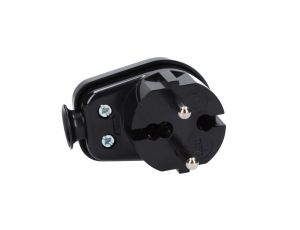 Wtyczka kątowa b/u 16A 2P 250V czarna WT-16 K2