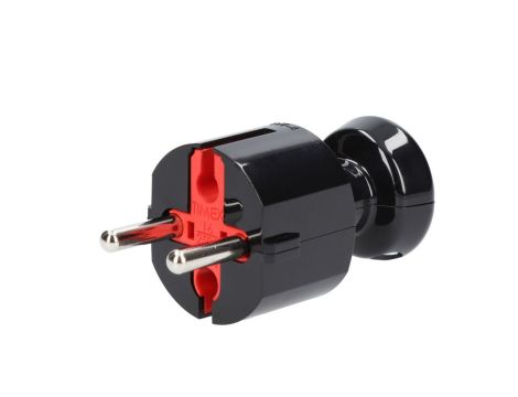 Wtyczka prosta b/u 16A 2P 250V czarna WT-4 CZ