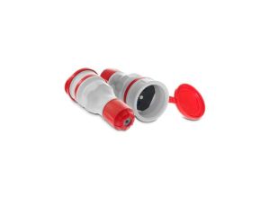 Gniazdo przenośne z klapką 16A 2P+Z 250V IP54 szary/czerwony GN-54 W-98001