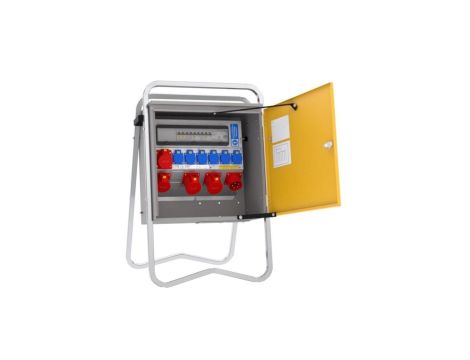 Rozdzielnica budowlana elBOX-S W32-002206 IP44 wtyk CEE 32A-5P gniazda: 6xGK 230V 16A 2xCEE 16A 2xCEE 32A RCCB 10kA 71306010