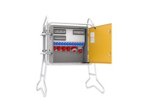 Rozdzielnica budowlana elBOX-XLR W63-01220C IP44 w ramie wtyk CEE 63A-5P gn: 12xGK 230V 2x16A 2x32A 1x63A 5xRCCB