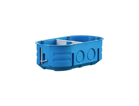 Puszka podtynkowa podwójna 60mm regips niebieska P2x60K samogasnąca bezhalogenowa 32322203
