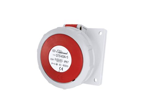 Gniazdo tablicowe skośne 63A/400V 5P IP67 6h 3P+N+Z GTS 63/5 921828
