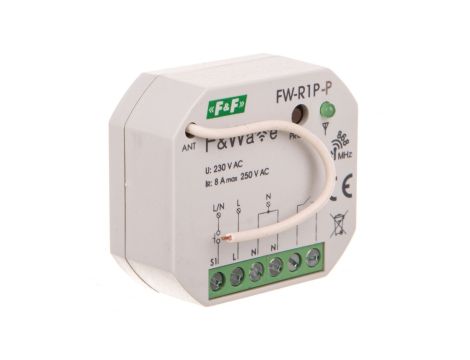 Radiowy pojedyńczy przekaźnik bistabilny - montaż P/t 85-265V AC/DC multifunkcyjny FiWave FW-R1P-P