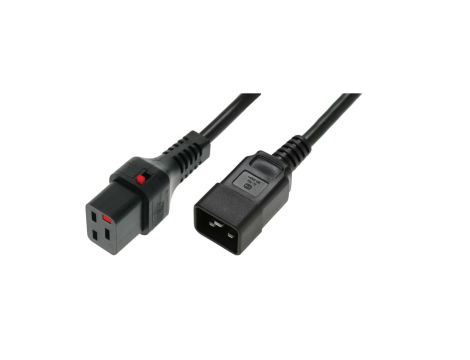 Kabel zasilający serwerowy 3x1,5 IEC C20 prosty/IEC C19 prosty M/Ż czarny IEC-PC1285 /2m/