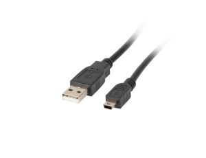 Kabel połączeniowy miniUSB 2.0 /Canon/ Typ USB A/miniUSB B(5pinów), M/M czarny 1,8m CA-USBK-10CC-0018-BK