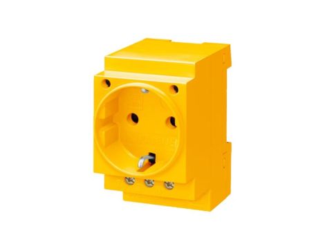 Gniazdo modułowe 2P+Z 16A 230V Schuko na szynę żółte 5TE6810