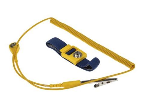 Opaska antystatyczna na nadgarstek z przewodem, 10mm Tak, dł. przewodu 1.8m, RS PRO Pojedynczy przewód