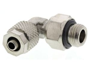 Złącze kątowe gwint G 1/8 męskie, Wciskane 6 mm RS PRO