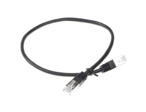 Kabel kategorii 6, Czarny, Wtyk RJ45/męski RJ45dł.: 500mm, mat. koszulki: PVC