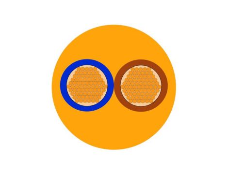 Sieciowy kabel zasilający 2 Core Polichlorek winylu PVC Sheath Pomarańczowy 8.6mm od , 500 V