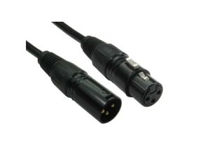 Zespół kablowy XLR, 20m, złącze A: Wtyk żeński XLR, złącze B: XLR męskie, Czarny