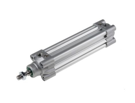 Siłownik profilowy, dwustronnego działania, CDEM Ø 32mm, skok 100mm, z amortyzacją elastyczną, RS PRO