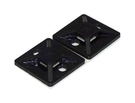 Mocowanie opaski kablowej samoprzylepne, 19.5mm x 19,5 mm, kolor: Czarny, 10-szt., RS PRO