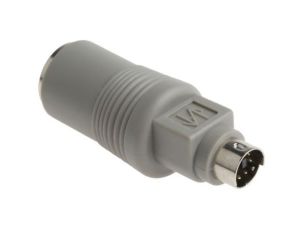 Kabel KVM, dł. 49.5mm - Wtyk 6-stykowy Mini DIN - Żeńskie 5-stykowe złącze DIN, kolor: Szary, zgodne z: CE, REACH, RS