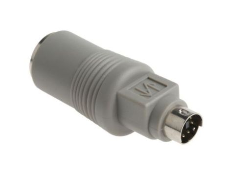 Kabel KVM, dł. 49.5mm - Wtyk 6-stykowy Mini DIN - Żeńskie 5-stykowe złącze DIN, kolor: Szary, zgodne z: CE, REACH, RS