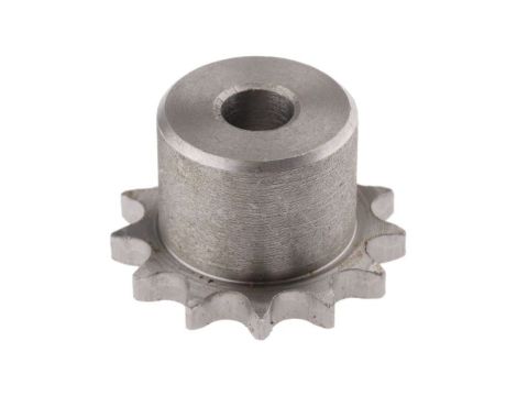 Koło łańcuchowe drabinkowe, 13 zębów, 06B-1, Pilot, śr otworu: 10mm, śr toczna: 39.79mm, Stal