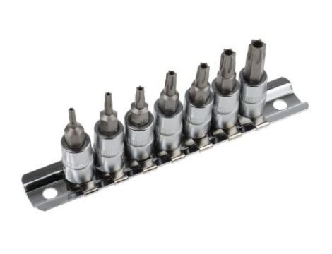 Końcówka wkrętakowa Torx, materiał Stal chromowo-molibdenowo-wanadowa, T10, T15, T20, T25, T30, T40, T8, 7 szt.