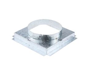 Podstawka z kołnierzem, 200 x 200mm, śr. kanału: 150mm, Stal ocynkowana