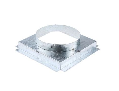 Podstawka z kołnierzem, 200 x 200mm, śr. kanału: 150mm, Stal ocynkowana