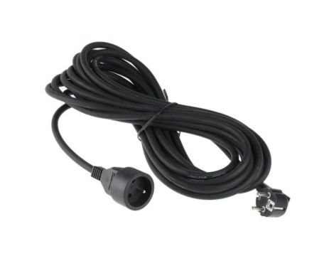 Przewód zasilający, 10m, 16 A, Czarny, złącze A: CEE 7/7, Schuko, złącze B: CEE 7/7, Schuko CEE 7/7 niemieckie