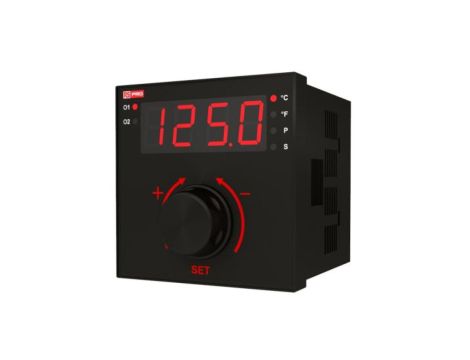 Regulator temperatury PID panelowy 2-wyjściowy, Uz 24 V AC, 0→ 50 C, -200→ +1700 C., 96 x 96mm