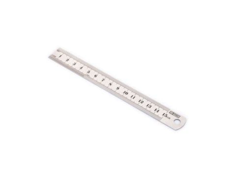 Linijka, Jednostki metryczne, 15cm, Stal nierdzewna