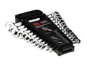 Zestaw kluczy z grzechotką 12 szt. Stal chromowo-wanadowa, RS PRO