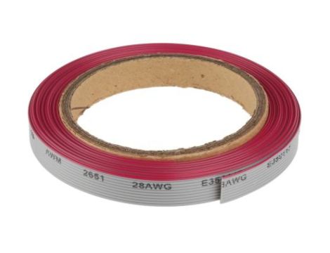 Kabel taśmowy Nieekranowany, AWG: 28, 10-żyłowy, raster: 1.27mm, 5m, -20→ +105 C