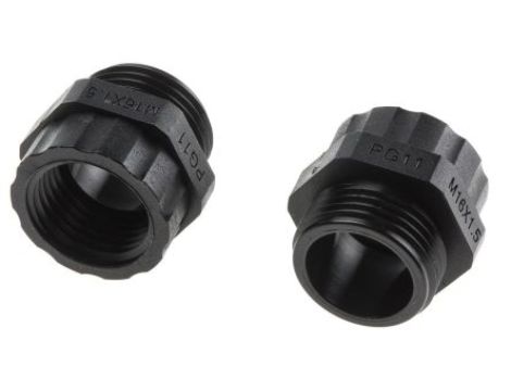 Adapter do dławnic kablowych, PG11 → M16, materiał: Nylon 66, kolor: Szary, RS PRO