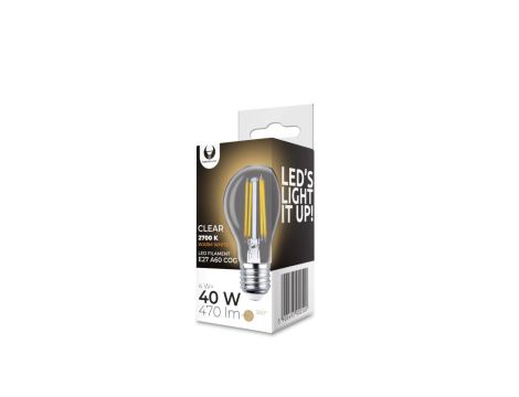 Żarówka LED Filament E27 A60 4W 230V 2700K 470lm COG przezroczysta Forever Light