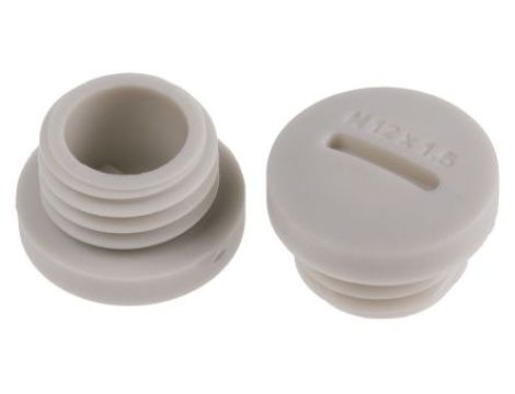 Zaślepka, Szary M12 x 1.5 Gwintowany, Nylon 66, Zaślepianie, 11.7mm 15mm RS PRO