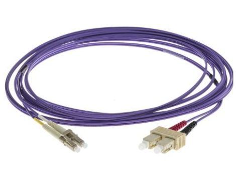 Kabel światłowodowy, średnica: 50/125m, OM3 Wielomodowy, Fioletowy, LC/SC