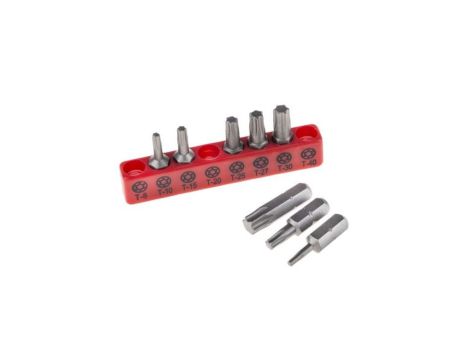 Końcówka wkrętakowa Torx, materiał Stal chromowo-molibdenowo-wanadowa, T10, T15, T20, T25, T27, T30, T40, T8, 8 szt.
