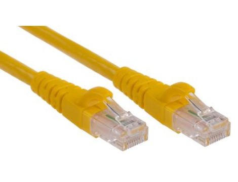 Kabel kategorii 6, Żółty, Wtyk RJ45/męski RJ45dł.: 5m, mat. koszulki: PVC