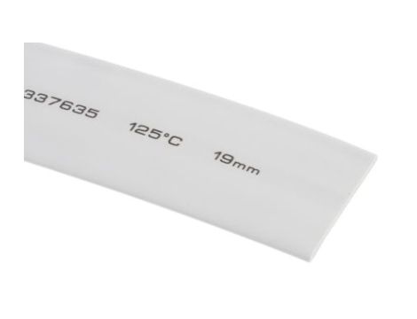 Osłona termokurczliwa Biały 2:1, średnica 19mm, dł. 5m, RS PRO