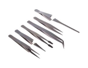 Zestaw pęset, materiał: Stal niklowana, RS PRO