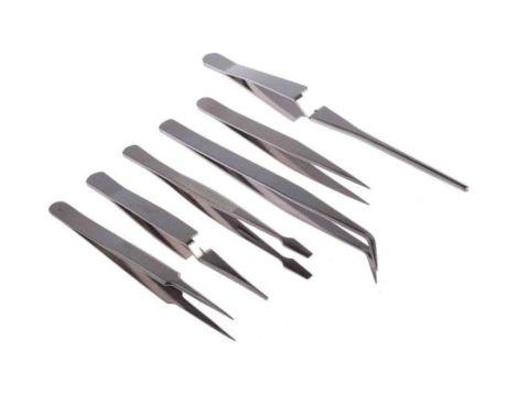 Zestaw pęset, materiał: Stal niklowana, RS PRO