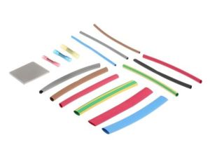 Zestaw tulei kablowej Black, Blue, Green/Yellow, Red, White Poliolefina, 2:1 Shrink Ratio RS PRO 3.2 mm, 4.8 mm, 6.4