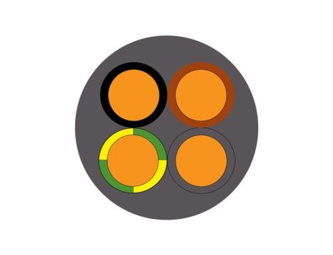 Przewód zasilający 4 Core Polichlorek winylu PVC Sheath Szary 11.5mm od , 500 V