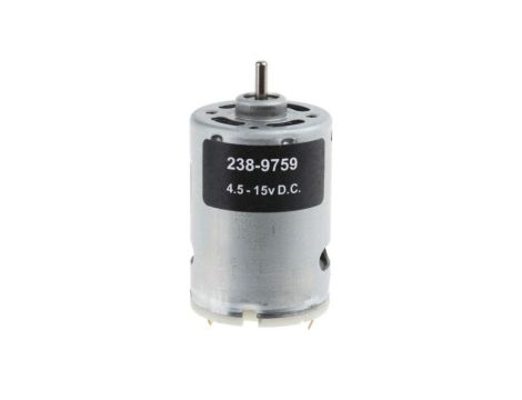 Silnik DC, 4.5 → 15 V., 2,85 A, 21,2 W, 13 360 obr./min, 154,4 gcm, RS PRO