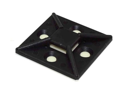 Mocowanie opaski kablowej samoprzylepne, 38.5mm x 38,5 mm, kolor: Czarny, 10-szt., RS PRO