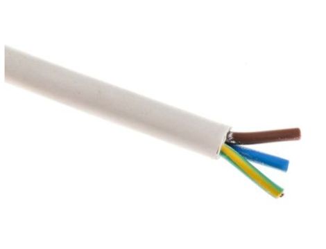 Sieciowy kabel zasilający 3 Core Polichlorek winylu PVC Sheath Biały 7.1mm od , 500 V